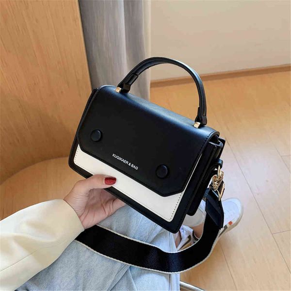 

new fashion shoulder bag handbag mini pu leather contrast color lady designer bags brand crossbody purses 210302