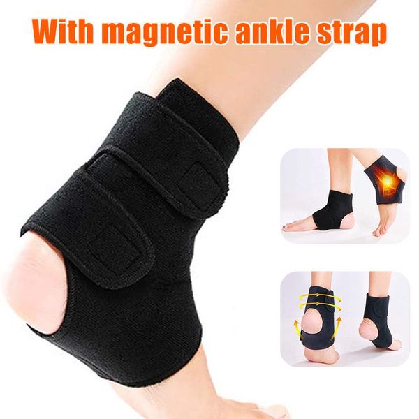 

pair self-heating ankle support adjustable brace guard spontaneous magnetic wrap health care s66, Blue;black