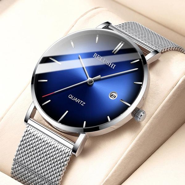 

wristwatches summer gradient ultra-thin quartz watch fashion student men's waterproof simple, Slivery;brown