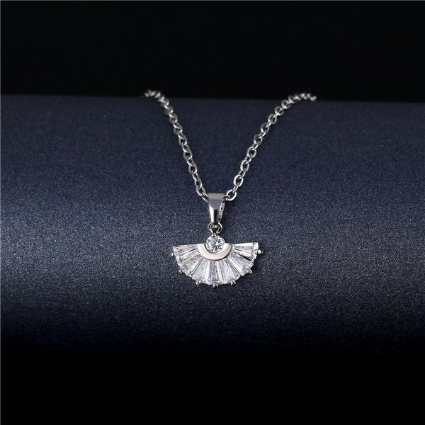 

pendant necklaces jewelry vintage charm titanium steel zircon simple clavicle women choker party trendy statement for girls, Silver