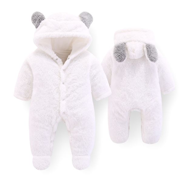 

wholesale polyester knitted bodysuit clothing sets long sleeve new born baby clothes rompers winter romper onesiehot, White