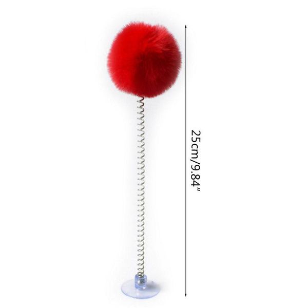 

cat toys funny elastic spring plush bell ball bottom sucker kitten pet interactive training playing supplies