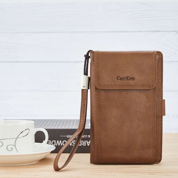 

men's wallet style multifunctional mobile phone bag fashion wrist handbag leisure zero wallet, Black