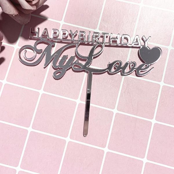 

other festive & party supplies happy birthday my love acrylic cake er pink heart for baby shower lover decorations
