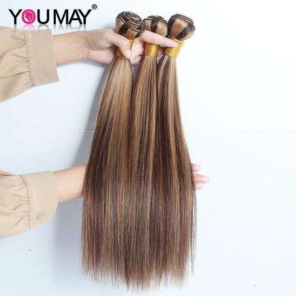 

human hair bulks straight highlight bundles peruvian ombre brown p4/27 color extensions weave you may remy, Black