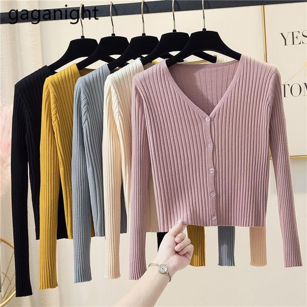 

women's knits & tees gaganight thin women knitted cardigans spring autumn casual plus size kardigan ol solid woman clothes outwear, White