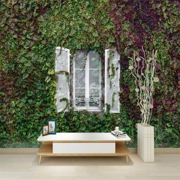 

milofi custom 3d wallpaper mural vine pastoral window garden fresh living room bedroom background wall decoration painting wallp wallpapers