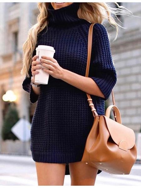 

women's sweaters 2021 high collar street fashion waffle pullover dress casual long sleeve elegant clothing ladies warm winter clothes, White;black