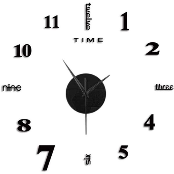 

frameless diy wall clock,modern 3d mirror clock decor,roman numerals surface sticker clocks