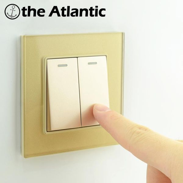 

smart home control atlectric 1 2 3 4 gang wall switch light button eu fr franch plug power socket glass panel outlet lamp