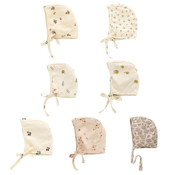 

caps & hats baby cotton print hat born kids bonnet girls soft beanie, Yellow