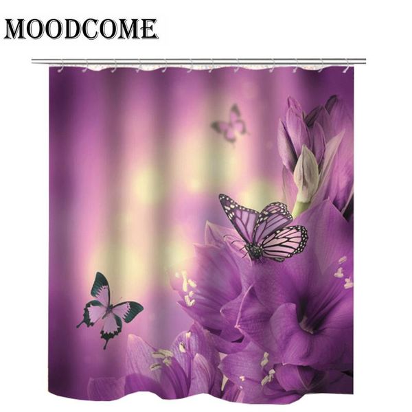 

shower curtains butterfly bathroom curtain purple eco friendly products drop rings