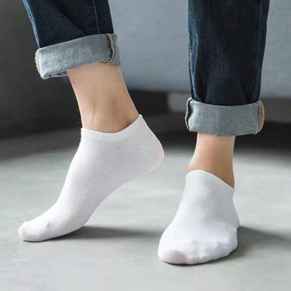

men's socks 1 pair autumn summer men cotton ankle for business solid color breatheable short male sock slippers meias, Black