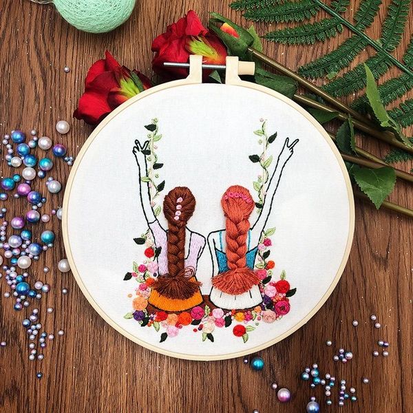 

embroidery ribbon set beginners with shed sewing kit cross-stitch crafts hand-stitched home decor other arts and