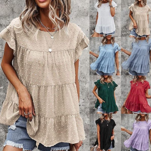 

women's t-shirt fashion round neck loose flowy sleeveless vest casual summer pullover plus size t shirt, White