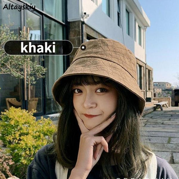 

wide brim hats bucket women solid basin caps narrow sun protection all-match teens outdoor japanese style fresh trendy ulzzang mujer, Blue;gray