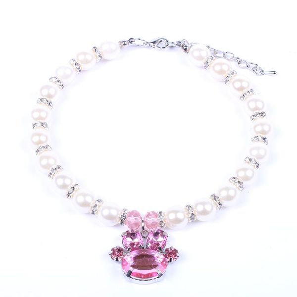 

dog collars & leashes cat pet pearls necklace collar rhinestones charm pendant puppy accessories jewelry 5 sizes 2 colours