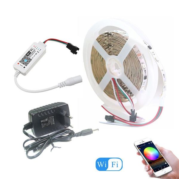 

programmable smart pixel strip led light individual addressable full color ws2811 ic wifi control smd rgb dc12v strips