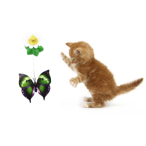 

pet toy electric rotating colorful butterfly bird funny cat toys seat scratch