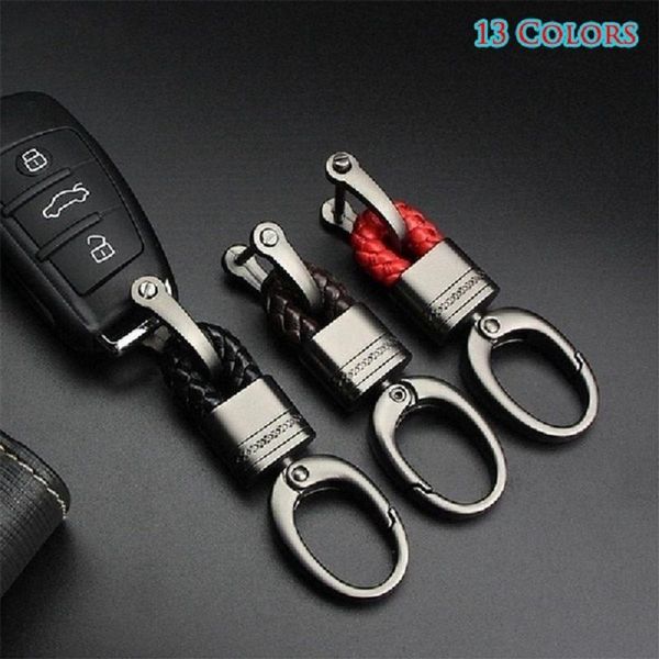 

keychains fashion car key holder rings chain hand woven horseshoe buckle keychain keyring gift creative auto accessories, Silver