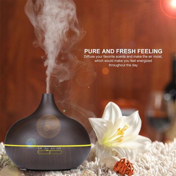 

aroma air humidifier essential oil diffuser wood grain aromatherapy ultrasonic cool mist maker with home remote control humidifiers