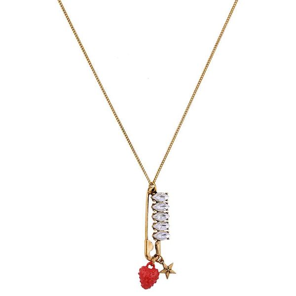

long sweater chain strawberry star pendant necklace cute fashion jewelry for women birthday gifts necklaces, Silver