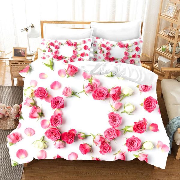 

bedding sets simple 3d digital printing flowers set floral duvet cover bed linens for aduts decor home bedclothes