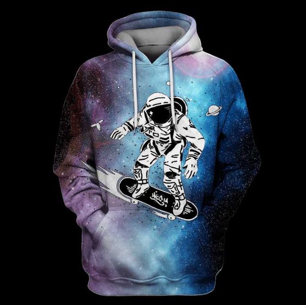 

men's hoodies & sweatshirts plstar cosmos est astronaut art 3d printed premium funny unique harajuku streetwear hoodie/sweatshirtzip, Black