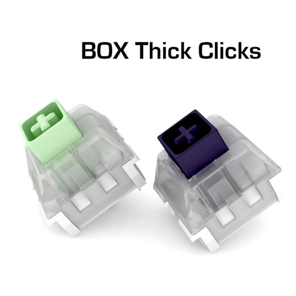 Kailh Box Thick Click Marineblaue Jade-Schalter RGB/SMD 3-poliger Schalter IP56 Wasserdicht kompatible Cherry MX Machine-Tastatur zum Selbermachen