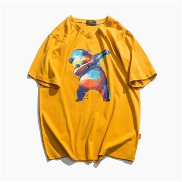 New Man 100% cotone Totem T-shirt maniche corte T-shirt da uomo Fashion Tide marca Stampa Uomo Top Tees T-shirt da uomo 210409