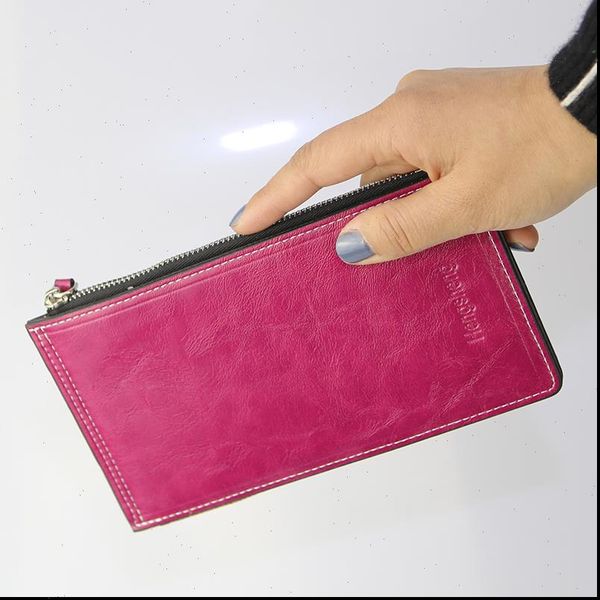 

womens leather wallet zipper ladies credit card holder purse female long clutch coin pockets wallets cuzdan w109, Red;black