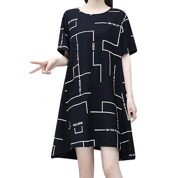 

women's summer sundress fashion womens short sleeve printing round collar dress vestidos charming clothing dresses korean, Black;gray
