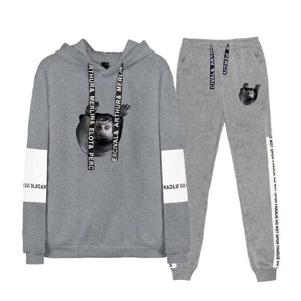 

men's tracksuits men women hoodie and sweatpants set little nightmares six hoodie+long pants casual two piece suit print in-game charac, Gray