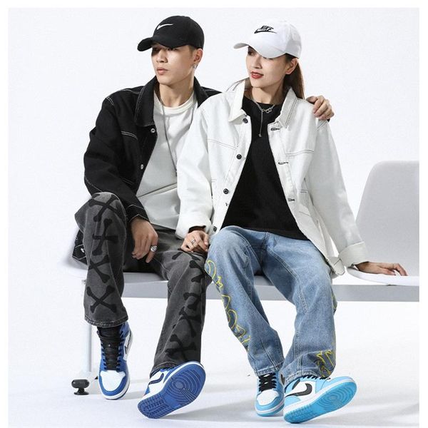 

men's jackets denim jacket 2021 spring and autumn women's street fashion retro coat harajuku oversized windbreakerÂ·, Black;brown