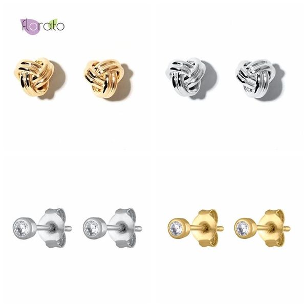 

exquisite stud earrings 925 silver minimalism fashion jewelry for women elegant girl qualities birthday party gifts, Golden;silver