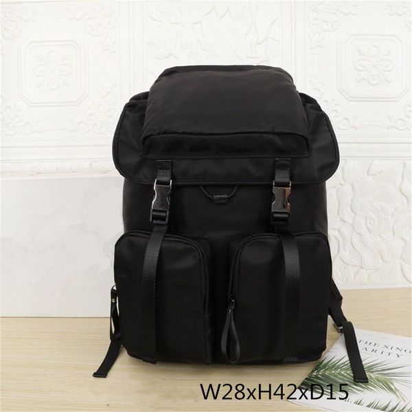 

men's black nylon canvas waterproof backpack fashion leisure sports outdoor fitness rock climbing mountaineering multi-function large-c