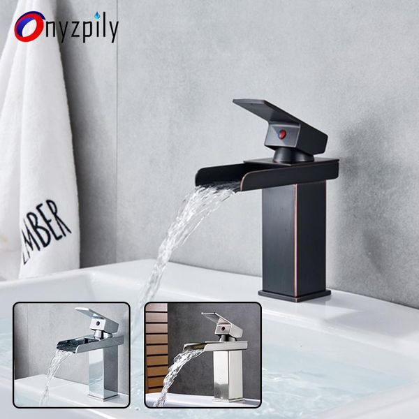 

bathroom sink faucets onyzpily faucet basin waterfall spout water deck mount tap vanity vessel sinks mixer single handle&hole