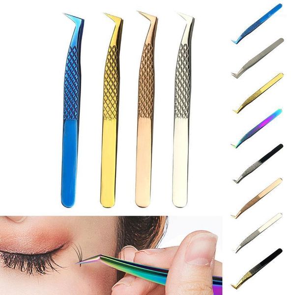 

eyelash extension tweezers stainless steel false anti-static non-magnetic professional nail makeup tool eyebrow tools & stencils1