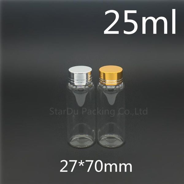 

storage bottles & jars 200pcs/lot diameter 27mm 25ml aluminum cover neck glass bottle for vinegar alcohol,carft/storage candy