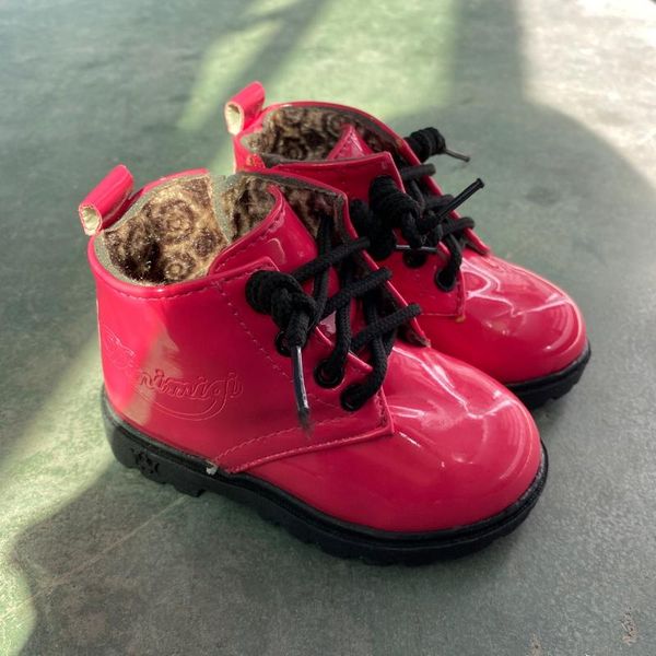 

boots winter children' two cotton boys' korean waterproof girls' candy colored patent leather fashion, Black;grey