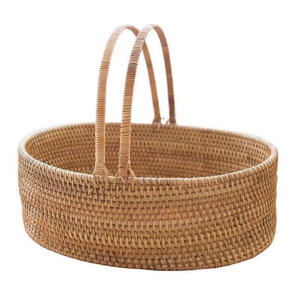 

storage baskets rattan hand basket picnic living room bedroom deskshopping
