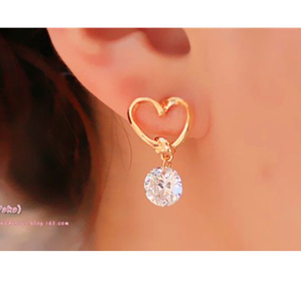 

earrings for teens crystal wedding women heart design earring elegant fashion jewelry earring, Silver