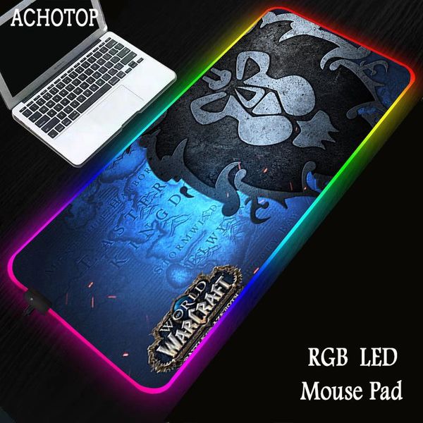 

mouse pads & wrist rests rgb led pad backlit mat gamer xxl gaming accessories mousepad keyboard computer with cable for world of warcraf