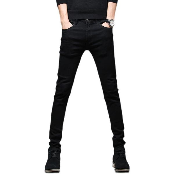 

pantalones vaqueros japoneses y coreanos para hombre, jeans informales ajustados negros, ropa informal ajustada de pierna recta, men's, Blue