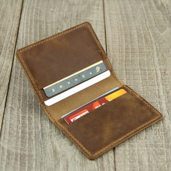 

wallets crazy horse leather for women handmade card holder first layer cowhide coin purse mini purses men's wallet, Red;black