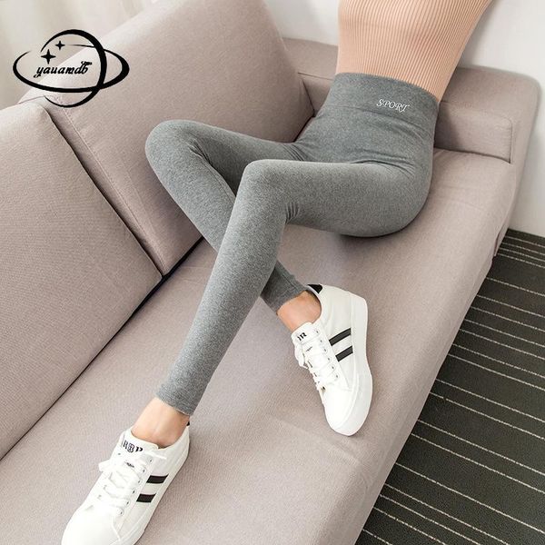 

women's leggings m-2xl womens spring autumn female trousers ankle-length plus size high waist solid color ladies pants clothes hy33, Black