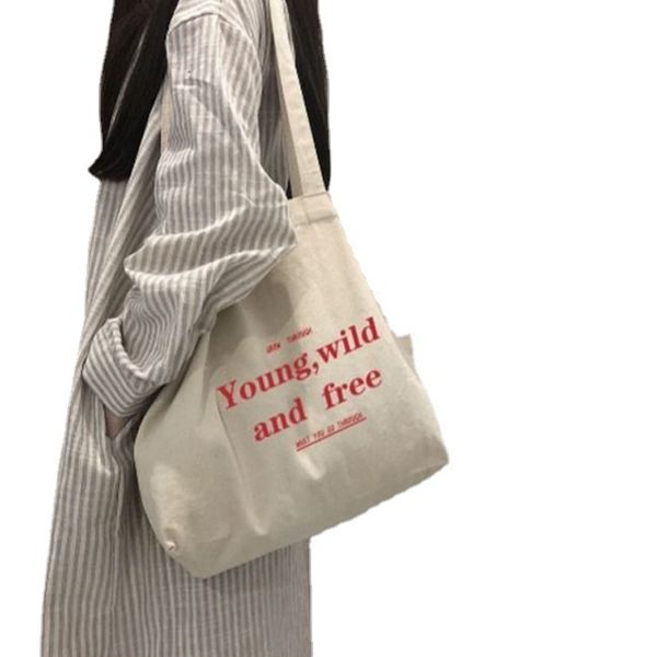 

custom logo plain recycled bag cotton shopping canvas tote women hand bag