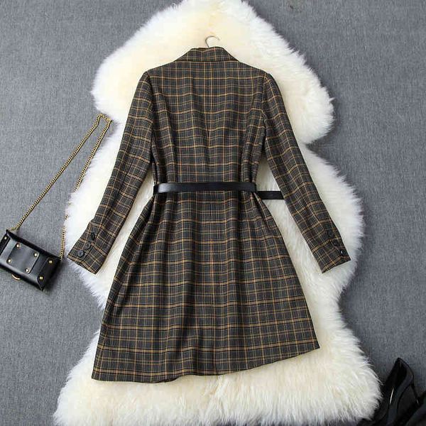 

women's leather & faux european clothing autumn style long fashion belt temperament coat j066, Black