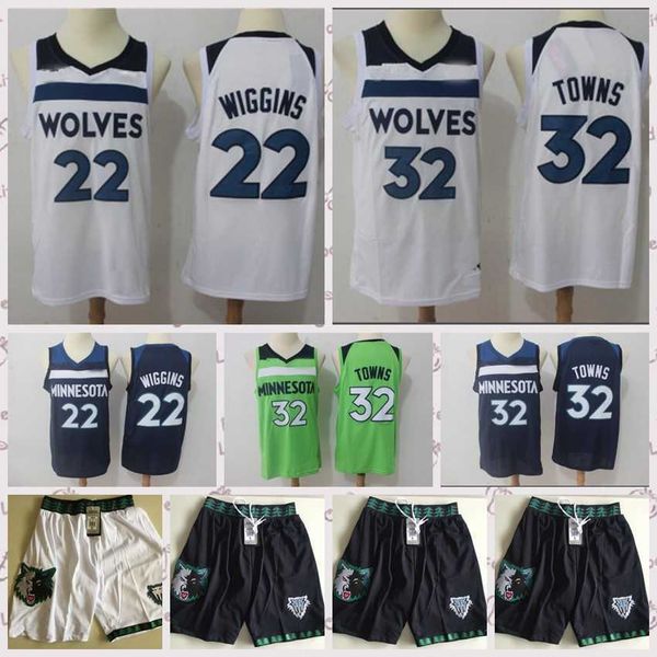 

2021 vintage men retro basketball jersey kevin 21 garnett karl-anthony 32 towns andrew 22 wiggins shirts breathable shorts black blue white