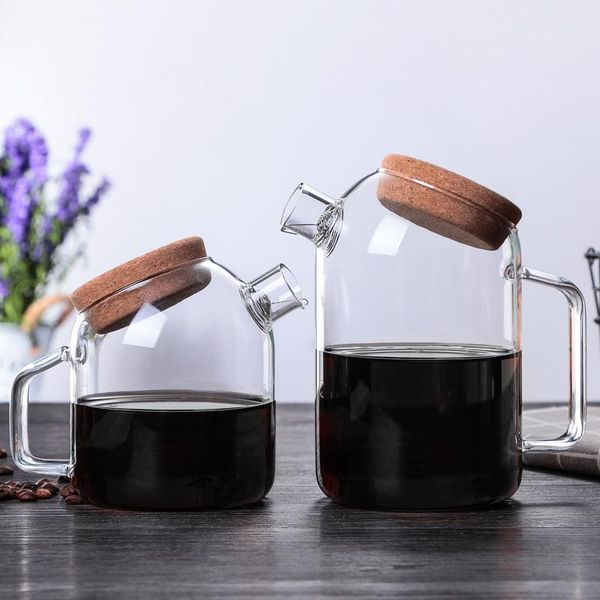 

coffee pots high borosilicate glass pot teapot cork cover sharing cold kettle